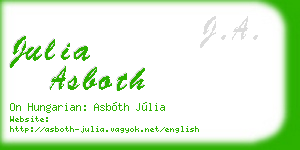 julia asboth business card